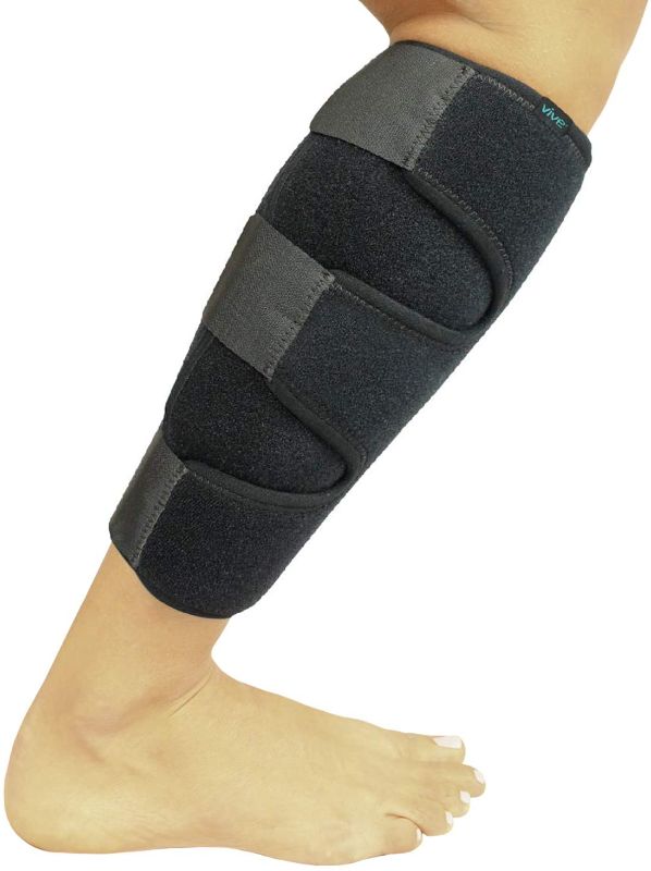 Photo 1 of Vive Calf Brace - 20" CIRCUMFERENCE Adjustable Shin Splint Support - Lower Leg Compression Wrap Increases Circulation, Reduces Muscle Swelling - Calf Sleeve for Men and Women - Pain Relief (Black)
