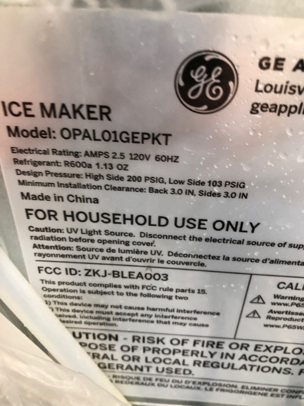 Photo 3 of NOT FUNCTIONAL PARTS ONLY***GE Profile Opal | Countertop Nugget Ice Maker | Portable Ice Machine Complete with Bluetooth Connectivity | Smart Home Kitchen Essentials | Stainless Steel Finish | Up to 24 lbs. of Ice Per Day
