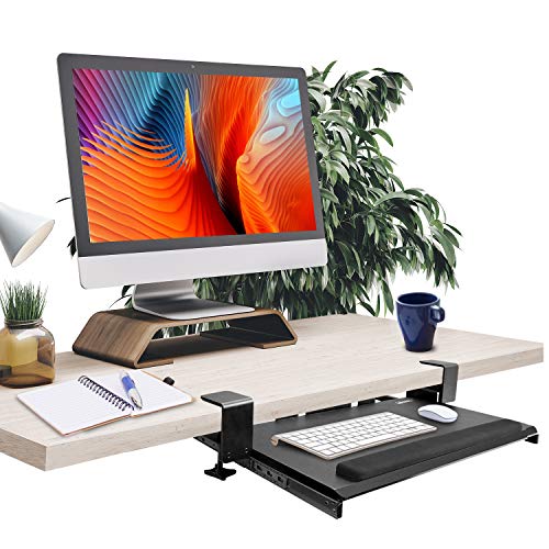 Photo 1 of Laboratory 29 Preassembled Keyboard Tray – Adjustable Keyboard Tray Under Desk Slide Out – Easy Clamp-on Installation for Desks 33” or Wider –
