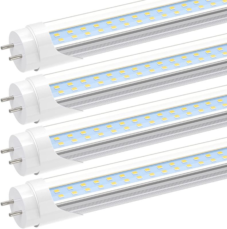 Photo 1 of JESLED T8 T10 T12 LED 4FT Light Bulbs,24W 3000LM,6000K-6500K Daylight White,4 Foot LED Fluorescent Tube Replacement,Super Bright,Dual Ended Power,Ballast Bypass,Clear Cover(4-Pack)

