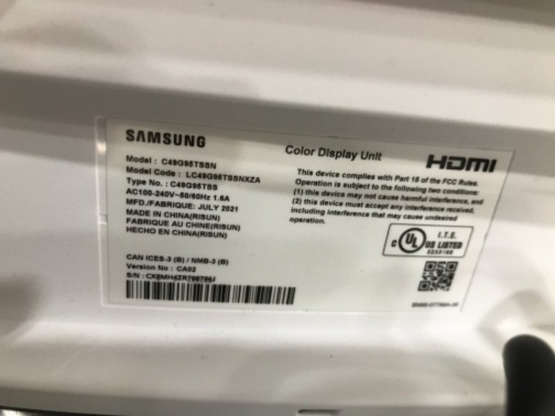 Photo 7 of SAMSUNG 49-inch Odyssey G9 Gaming Monitor | QHD, 240hz, 1000R Curved, QLED, NVIDIA G-SYNC & FreeSync | LC49G95TSSNXZA Model
