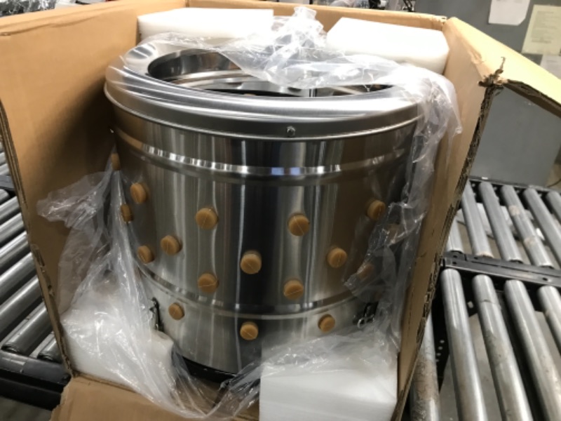 Photo 1 of Kitchener Chicken Plucker De-Feather Remover Poultry and Fowl Food Processor Electric Stainless Steel Heavy Duty 1HP 120VAC 280RPM GFCI Connector 92 Soft Fingers 20" Drum Diameter
