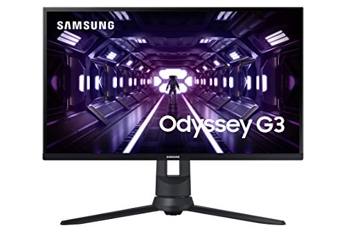 Photo 1 of SAMSUNG Odyssey G3 Series 24-Inch FHD 1080p Gaming Monitor, 144Hz, 1ms, 3-Sided Border-Less, VESA Compatible, Height Adjustable Stand, FreeSync Premiu
