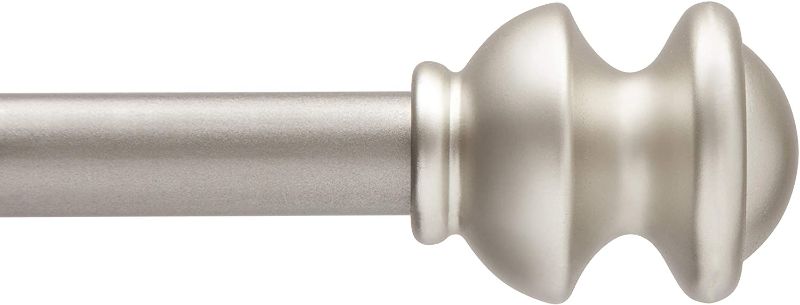 Photo 1 of 48" Kendall Adjustable 5/8 Single Standard Decorative Window Curtain Rod in Brushed Nickel
