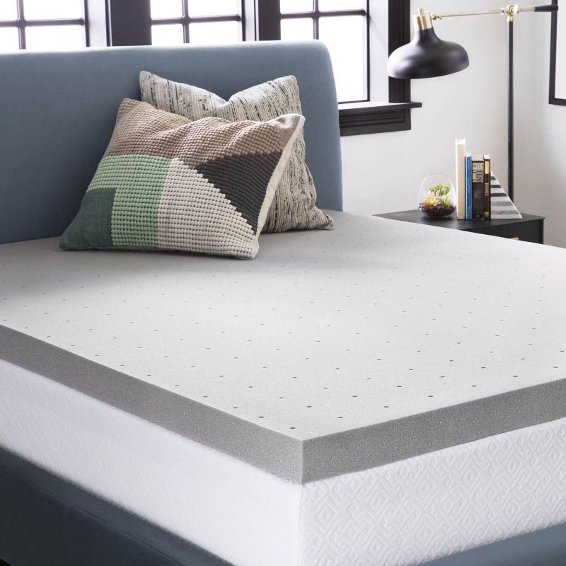 Photo 1 of 3" LUCID Bamboo Charcoal Memory Foam Mattress Topper, King
