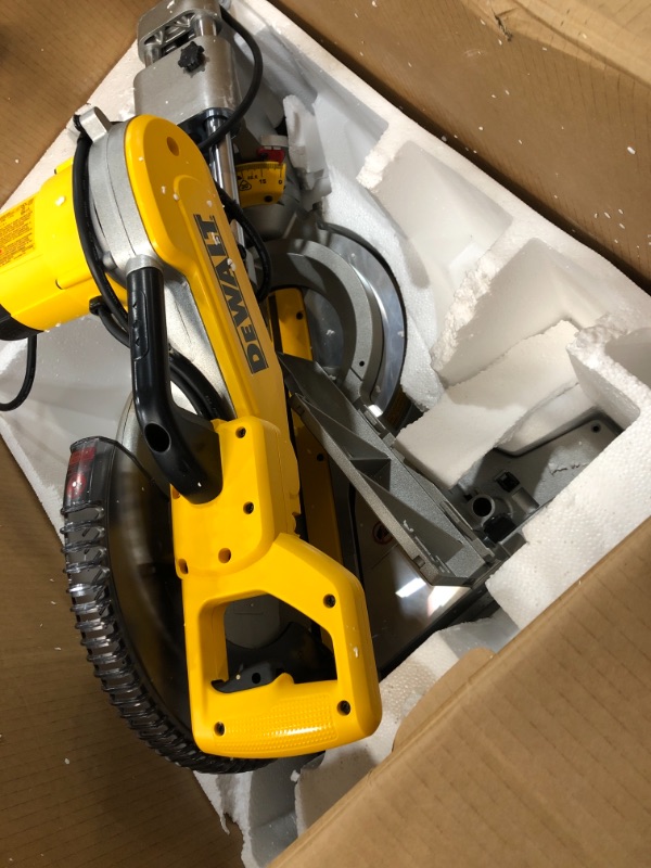 Photo 5 of 15 Amp Corded 12 in. Double Bevel Sliding Compound Miter Saw, Blade Wrench & Material Clamp