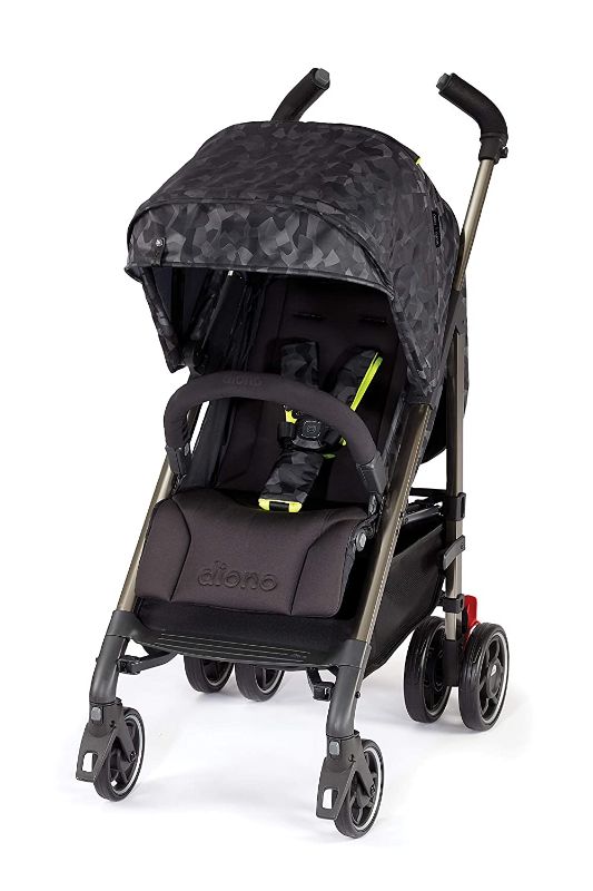 Photo 1 of Diono Flexa Luxe Umbrella Stroller from Infant to Toddler with Slim Freestanding Fold, Car Seat Compatible, Adaptors Included, XL Storage Basket, Black Camo
