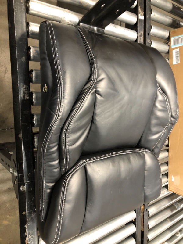 Photo 2 of La-Z-Boy 45783A Bellamy Bonded Leather Executive Office Chair with Memory Foam Cushions, Black

//MINOR COSMETIC DAMAGE
