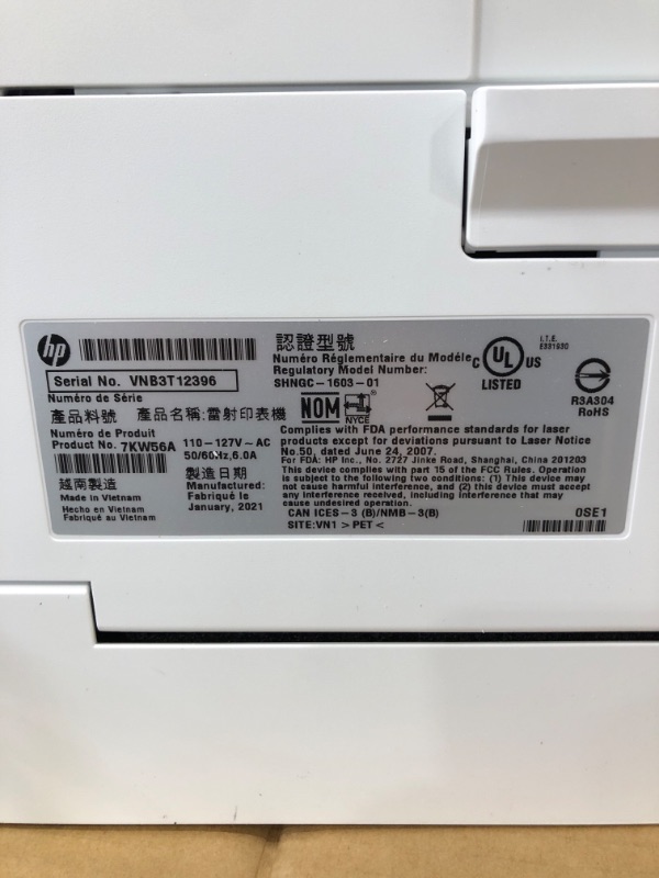 Photo 6 of HP Color LaserJet Pro M183fw Wireless All-in-One Laser Printer

//TESTED AND FUNCTIONAL
