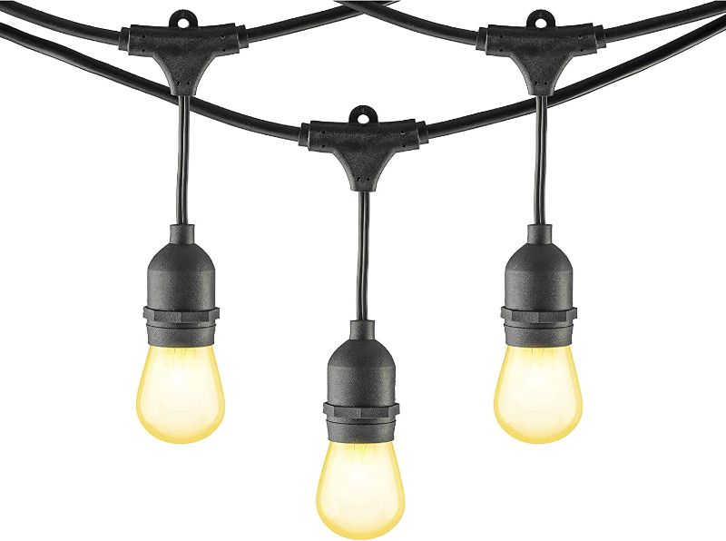 Photo 1 of Mr Beams 11W S14 Bulb Incandescent Weatherproof Outdoor String Lights, 48 feet, Black
