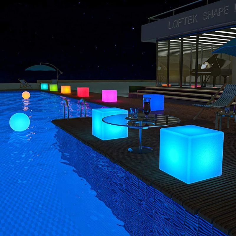 Photo 1 of LOFTEK LED Light Cube: 16-inch 16 RGB Colors Cube Chair Button Control, Rechargeable Cool Stools, IP65 Waterproof Glow Furniture Perfect for Kid's Room, Party, Nursery, Pool Deck, Bar


//TESTED AND FUNCTIONAL