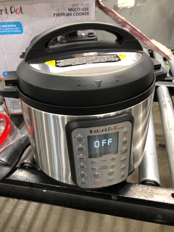 Photo 1 of Instant Pot Duo Plus 6 Quart 9-in-1 Electric Pressure Cooker, Slow Cooker, Rice Cooker, Steamer, Sauté, Yogurt Maker, Warmer & Sterilizer, 15 One-Touch Programs,Stainless Steel/Black

//TESTED AND FUNCTIONAL