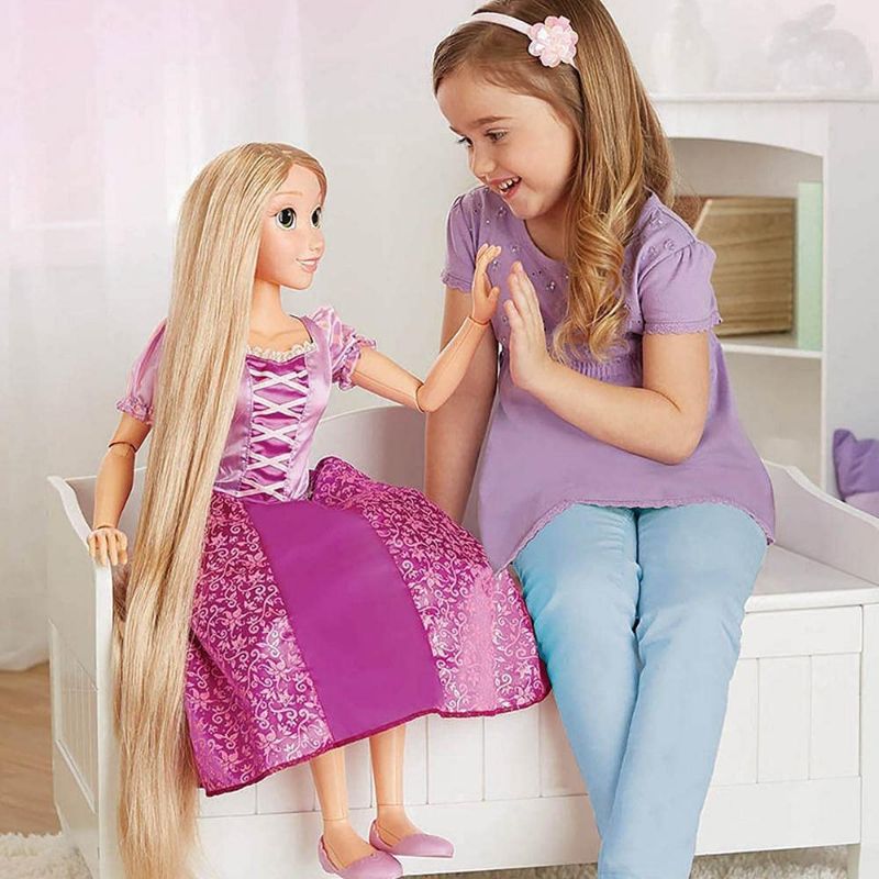 Photo 1 of Disney Princess Rapunzel Doll 32" Playdate, My Size Articulated Doll, Comes with Brush to Comb Her Long Golden Locks, Movie Inspired Purple Dress, Removable Shoes & A Tiara
