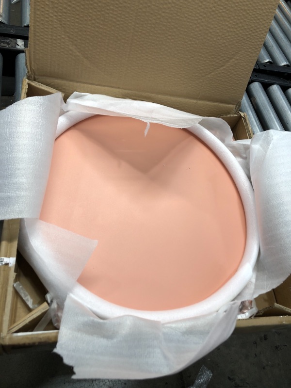 Photo 1 of danpinera Outdoor Side Tables, Weather Resistant Steel Patio Side Table, Small Round Outdoor End Table Metal Side Table for Patio Yard Balcony Garden Bedside Pink
