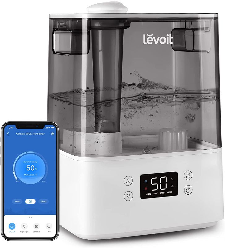 Photo 1 of LEVOIT Humidifiers for Bedroom Large Room Home, 6L Top Fill Cool Mist Air Ultrasonic for Plants Indoor with Essential Oils Diffuser for Baby Kids, Smart Control with Humidistat, Quiet Easy Clean, Gray


//TESTED AND FUNCTIONAL