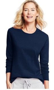 Photo 1 of Hanes Women's Long-Sleeve Crewneck T-Shirt
large