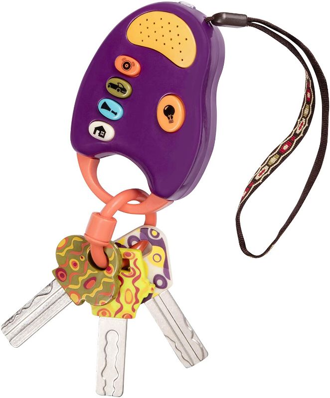 Photo 1 of B. toys – FunKeys Toy – Funky Toy Keys for Toddlers and Babies – Toy Car Keys and Purple Remote with Light and Sounds – Non-Toxic
