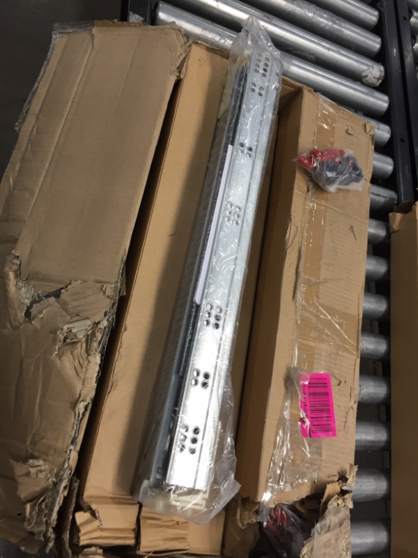 Photo 2 of 10 Pair 21" Undermount Drawer Slides Soft Close Full Extension Drawer Rails, Mounting Screws and Adjustable Locking Device Included, 85 lb Load Capacity, Zinc Plated Cold Rolled Steel
