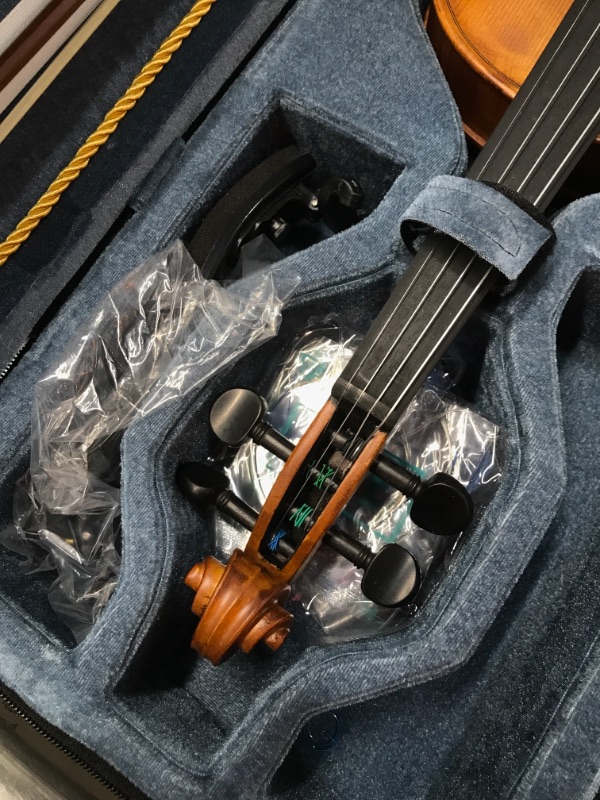 Photo 3 of 4/4 Full Size Violin, MIRIO Acoustic Violin for Adults/Students- Hand Oil Rub Highly Flamed Solid Wood Violin -Hard Case and Accessories Included-Ebony Fitted Fiddle for Beginners, Intermediate Player
