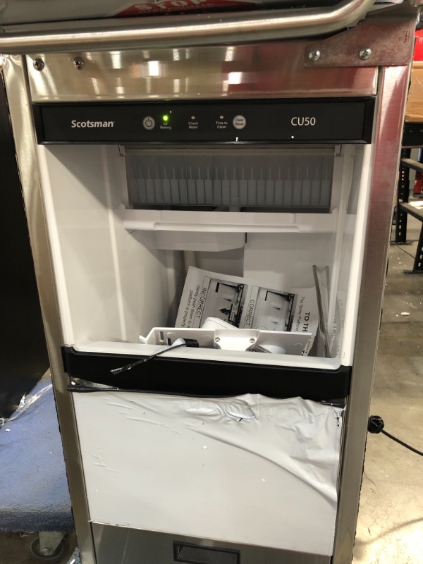 Photo 3 of ***Door not Attached**** Scotsman CU50GA-1 Undercounter 14 7/8" Wide Gourmet / Full Size Cube Air-Cooled Ice Machine With Bin, 65 lb/24 hr Ice Production, 26 lb Storage, 115V
