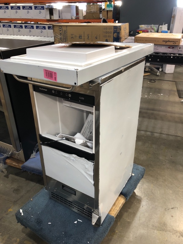 Photo 4 of ***Door not Attached**** Scotsman CU50GA-1 Undercounter 14 7/8" Wide Gourmet / Full Size Cube Air-Cooled Ice Machine With Bin, 65 lb/24 hr Ice Production, 26 lb Storage, 115V
