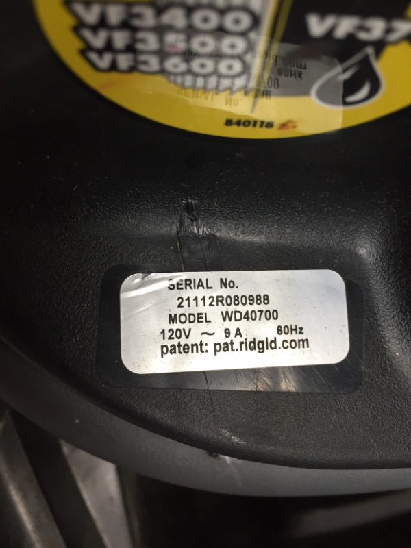Photo 4 of ***missing cord/battery Unable to test****Ridgid WD4070 4 Gallon Portable Vacuum