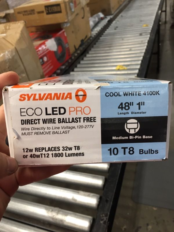 Photo 1 of 12-Watt 4 ft. Linear T8 LED Tube Light Bulb Cool White Type B Bypass (10-Pack)

