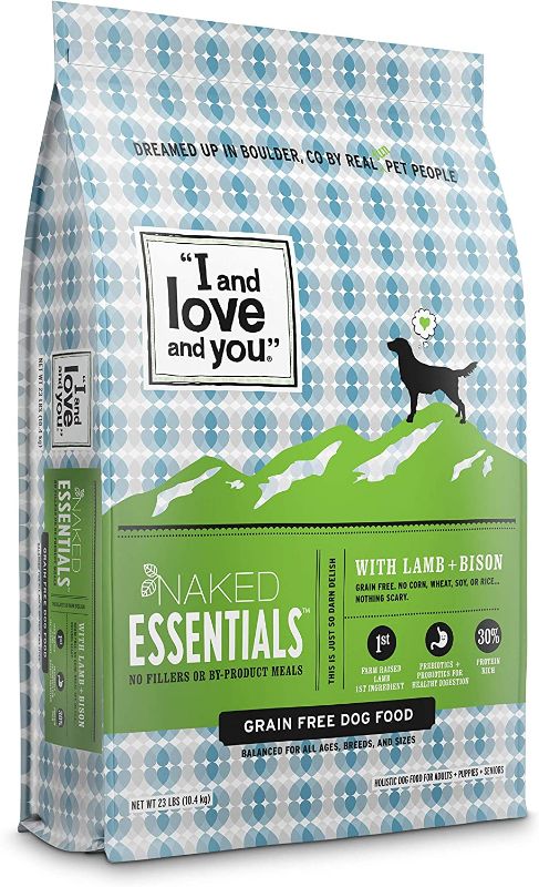 Photo 1 of "I and love and you" Naked Essentials Dry Dog Food - Natural Grain Free Kibble for Large and Small Dogs with Prebiotics & Probiotics (Variety of Flavors) 23lbs
