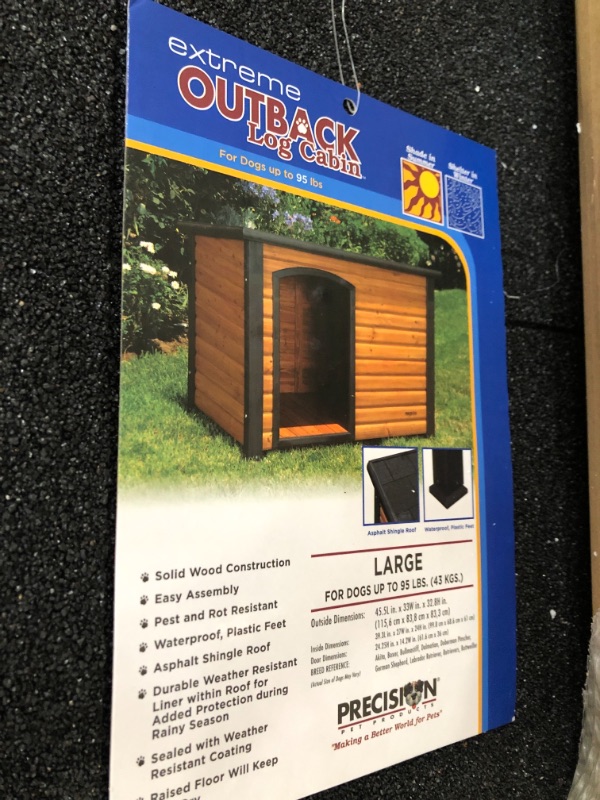 Photo 3 of Precision Pet Products Extreme Outback Log Cabin Dog House, Large