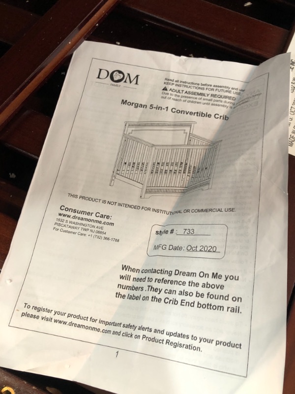 Photo 3 of Dream on Me Morgan 5 in 1 Convertible Crib - Espresso