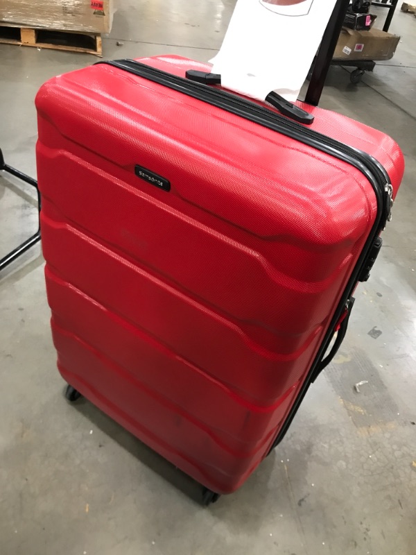 Photo 2 of Samsonite Omni PC Hardside Expandable Luggage with Spinner Wheels, Red, Checked-Large 28-Inch