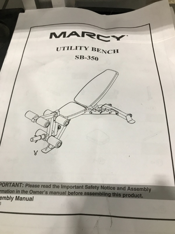 Photo 7 of **PARTS ONLY ** Marcy Adjustable 6 Position Utility Bench with Leg Developer and High Density Foam Padding SB-350
