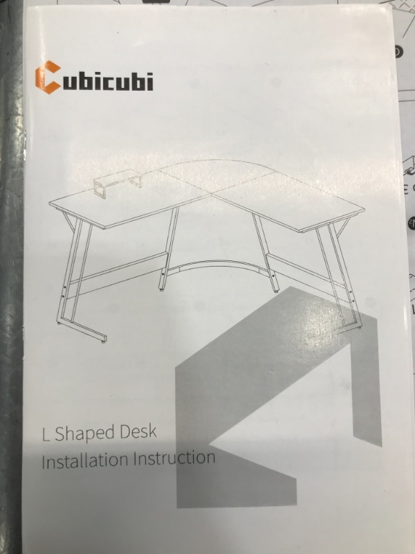 Photo 6 of CubiCubi L Shaped Desk Computer Corner Desk, Home Office Gaming Table, Sturdy Writing Workstation with Small Table, Space-Saving, Easy to Assemble (similar brand different style of table)
