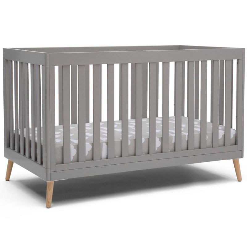 Photo 1 of Delta Children Essex 4-in-1 Convertible Baby Crib, Grey/Natural Legs
