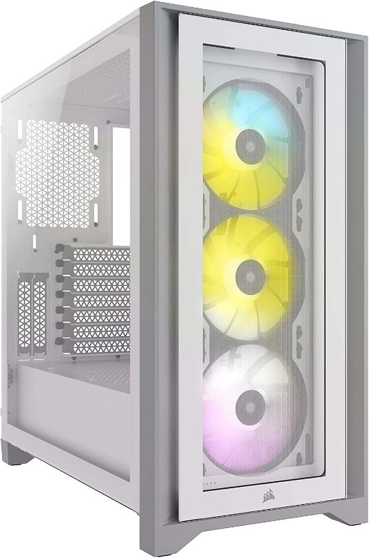 Photo 1 of Corsair iCUE 4000X RGB Mid-Tower ATX PC Case - White (CC-9011205-WW)