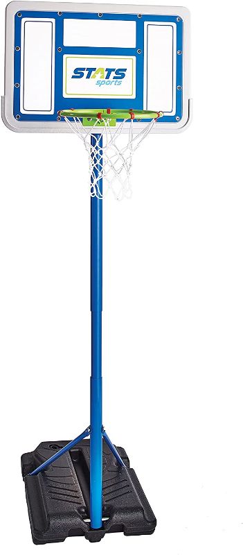 Photo 1 of Stats Adjustable Portable Basketball Hoop with Ball and Pump
