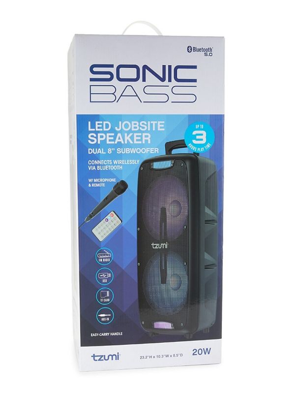 Photo 1 of TZUMI Sonic Bass LED Jobsite Speaker - Black
