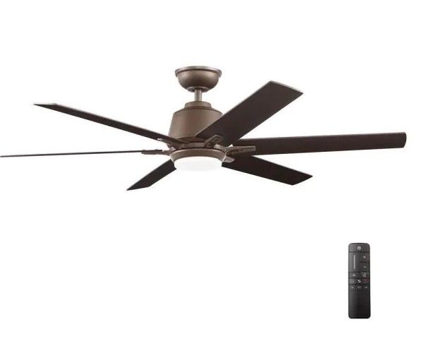 Photo 1 of ***PARTS ONLY*** Kensgrove 54 in. Integrated LED Indoor Espresso Bronze Ceiling Fan with Light Kit and Remote Control
