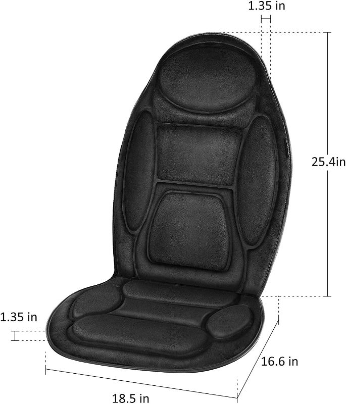 Photo 1 of Snailax Memory Foam Massage Seat Cushion - Back Massager with Heat,6 Vibration Massage Nodes & 2 Heat Levels, Massage Chair Pad for Home Office Chair
