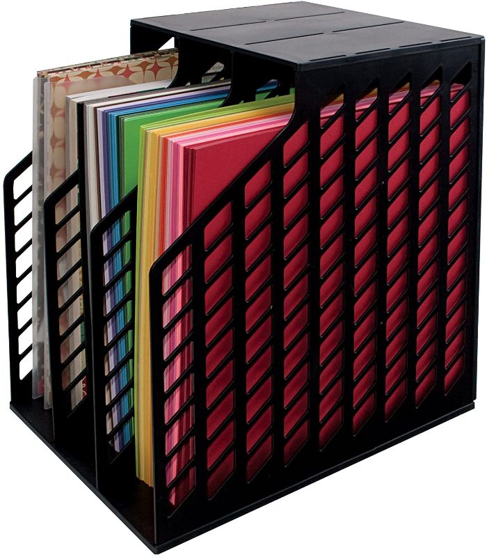 Photo 1 of Advantus Storage Studios Easy Access Paper Holder with 3-Slots, 9.5 x 13.5 x 14.5 Inches, Black (CH92579)
