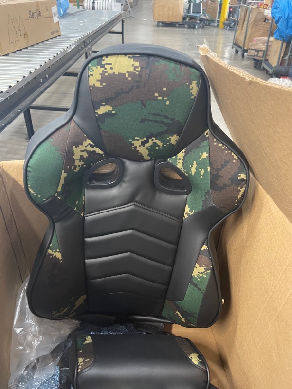 Photo 2 of **PARTS ONLY *** RESPAWN RSP-110 Racing Style Gaming, Reclining Ergonomic Chair with Footrest, Forest Camo
