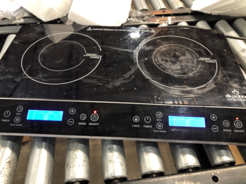 Photo 2 of ****USED***** Duxtop LCD Portable Double Induction Cooktop 1800W Digital Electric Countertop Burner Sensor Touch Stove, 9620LS/BT-350DZ
