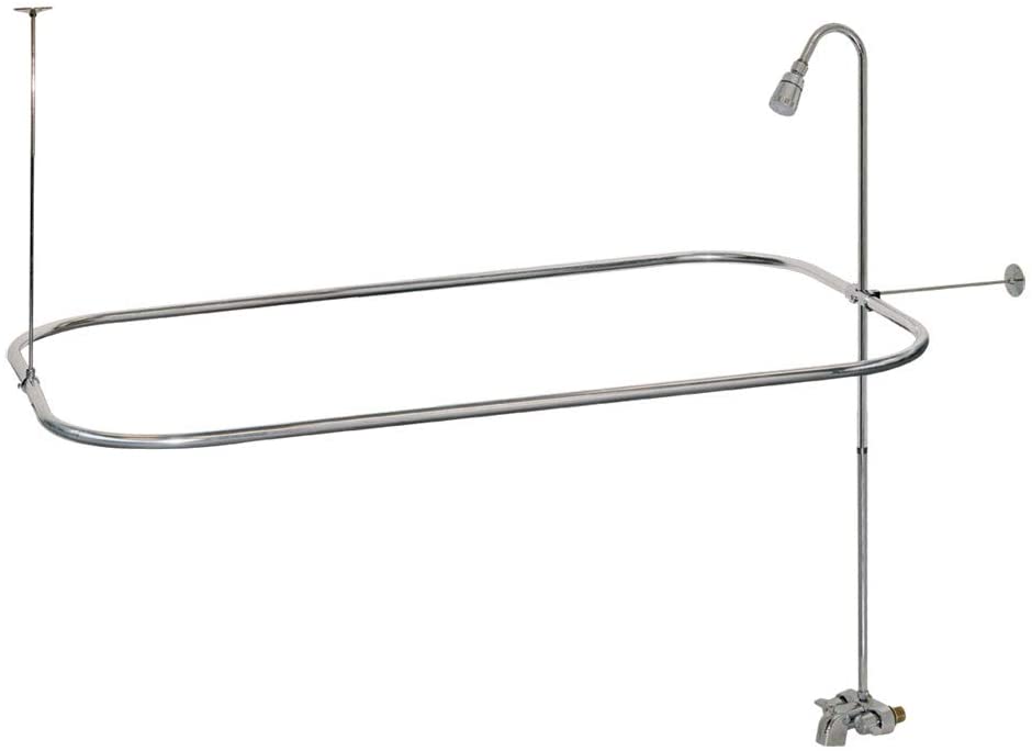 Photo 1 of *MISSING ACTUAL SHOWER ROD* EZ-FLO 11123, Chrome Bathcock Type Portable Aluminum Add Unit with Shower Rod Frame, 27" x 61.25" x 42"