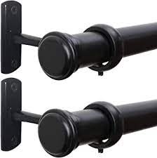 Photo 1 of 1 Inch Curtain Rods 48 to 86-Inch, Curtain Rods for Windows 48 to 84, Hanging Curtain Rod&Wall Mount with Brackets, Outdoor Curtain Rod, Curtain Rods for Windows 48 to 86-Inch 2PCS: Black
