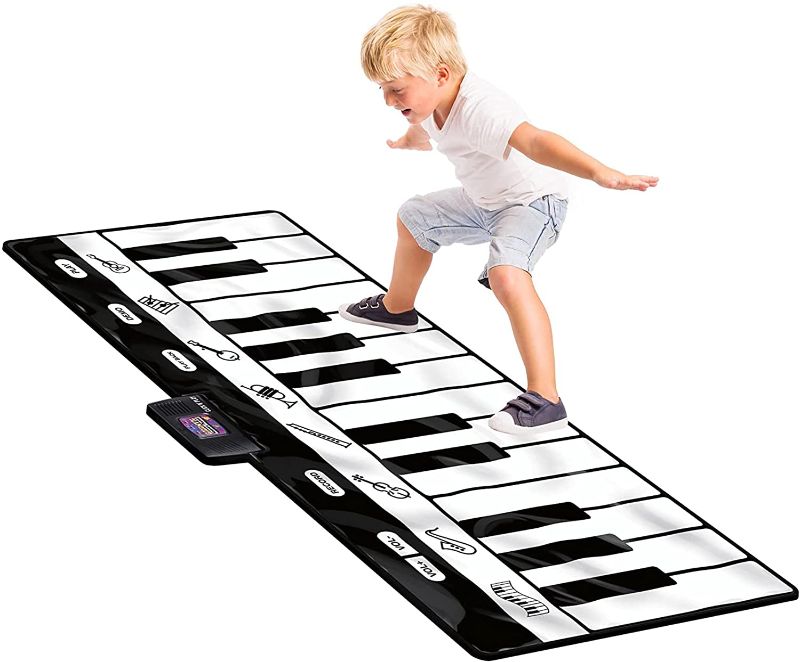 Photo 1 of Click N' Play Floor Piano Pad Keyboard with 24 Keys, 4 Unique Play Modes, 8 Musical Instrument Sounds, Musical Gift for Kids 3-5 and Toddlers
