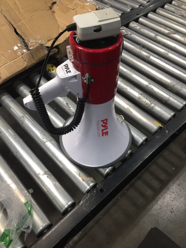 Photo 1 of Portable Megaphone Speaker PA Bullhorn - Built-in Siren, 50W Adjustable Volume Control & 1200 Yard Range - Ideal for Any Outdoor Sports, Cheerleading Fans & Coaches or for Safety Drills - Pyle PMP52BT
