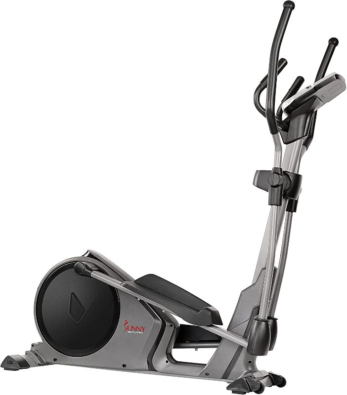 Photo 1 of Sunny Health & Fitness Magnetic Elliptical Trainer Machine w/Device Holder, Programmable Monitor and Heart Rate Monitoring, 330 LB Max Weight - SF-E3912
