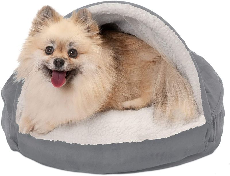 Photo 1 of Furhaven Cozy Pet Beds for Small, Medium, and Large Dogs and Cats - Snuggery Hooded Burrowing Cave Tent, Deep Dish Cushion Donut Dog Bed with Attached Blanket, and More
