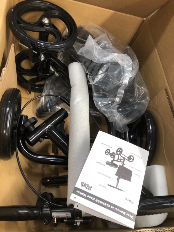 Photo 1 of ELENKER Knee Scooter Economy Knee Walker with Dual Braking System for Injury or Surgery to The Foot, Ankle Injuries Black
