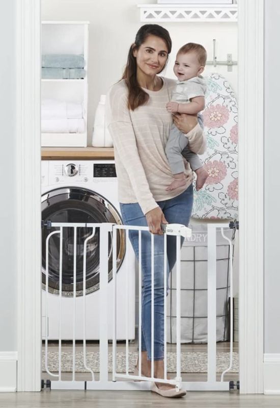 Photo 1 of 
Easy Step 38.5-Inch Extra Wide Walk Thru Baby Gate, Includes 6-Inch Extension Kit, 4 Pack Pressure Mount Kit, 4 Pack Wall Cups and Mounting Kit
